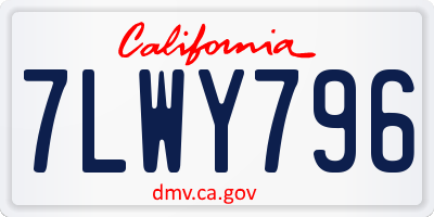 CA license plate 7LWY796