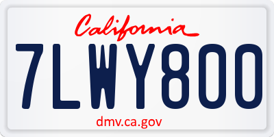 CA license plate 7LWY800