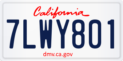 CA license plate 7LWY801
