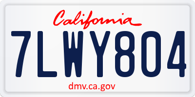 CA license plate 7LWY804