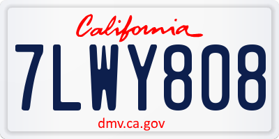 CA license plate 7LWY808