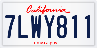 CA license plate 7LWY811