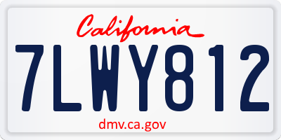 CA license plate 7LWY812