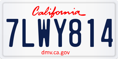 CA license plate 7LWY814