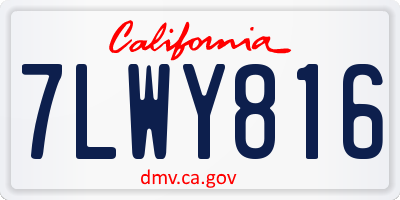 CA license plate 7LWY816