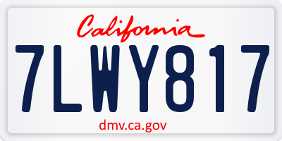 CA license plate 7LWY817