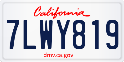 CA license plate 7LWY819