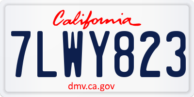 CA license plate 7LWY823
