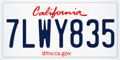 CA license plate 7LWY835