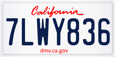 CA license plate 7LWY836
