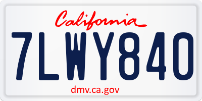 CA license plate 7LWY840