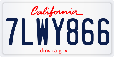 CA license plate 7LWY866