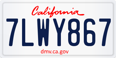 CA license plate 7LWY867