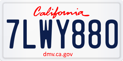 CA license plate 7LWY880