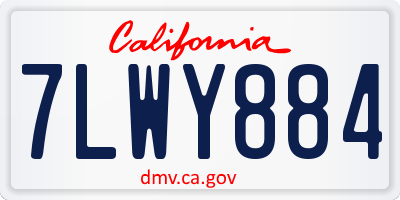 CA license plate 7LWY884