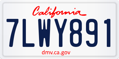 CA license plate 7LWY891