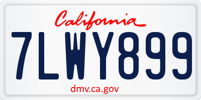 CA license plate 7LWY899