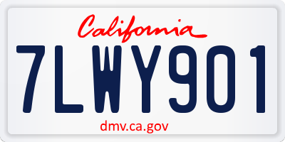 CA license plate 7LWY901