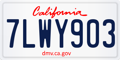 CA license plate 7LWY903