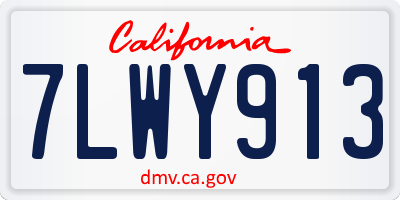CA license plate 7LWY913