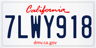 CA license plate 7LWY918