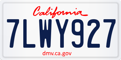 CA license plate 7LWY927