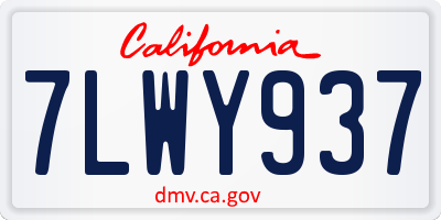 CA license plate 7LWY937