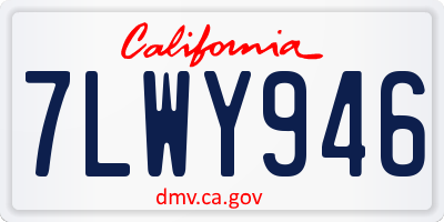 CA license plate 7LWY946