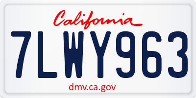 CA license plate 7LWY963