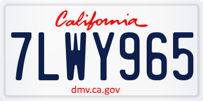 CA license plate 7LWY965