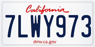 CA license plate 7LWY973