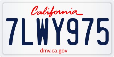 CA license plate 7LWY975