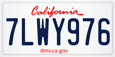 CA license plate 7LWY976
