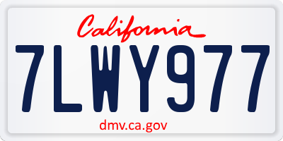 CA license plate 7LWY977