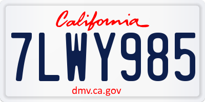 CA license plate 7LWY985
