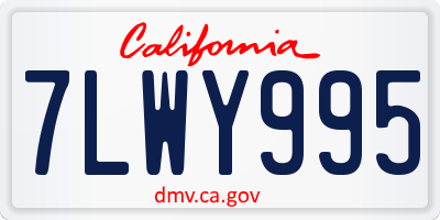 CA license plate 7LWY995