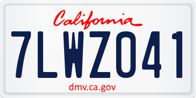 CA license plate 7LWZ041