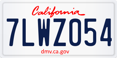 CA license plate 7LWZ054