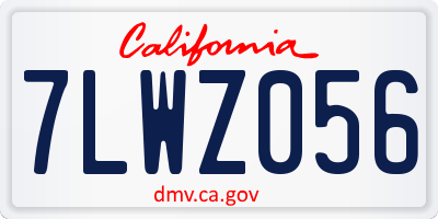 CA license plate 7LWZ056