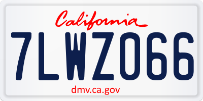 CA license plate 7LWZ066