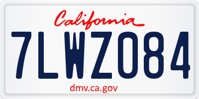 CA license plate 7LWZ084