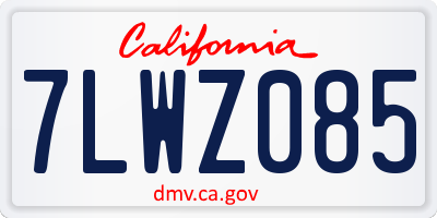 CA license plate 7LWZ085