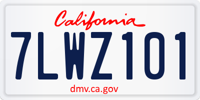 CA license plate 7LWZ101