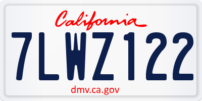 CA license plate 7LWZ122