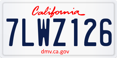 CA license plate 7LWZ126