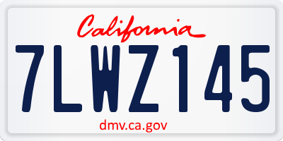 CA license plate 7LWZ145