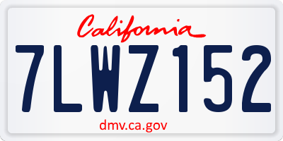 CA license plate 7LWZ152