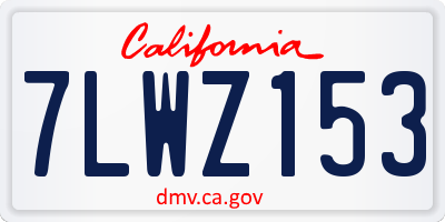 CA license plate 7LWZ153