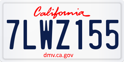 CA license plate 7LWZ155