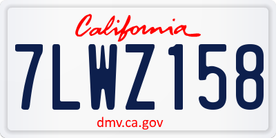 CA license plate 7LWZ158